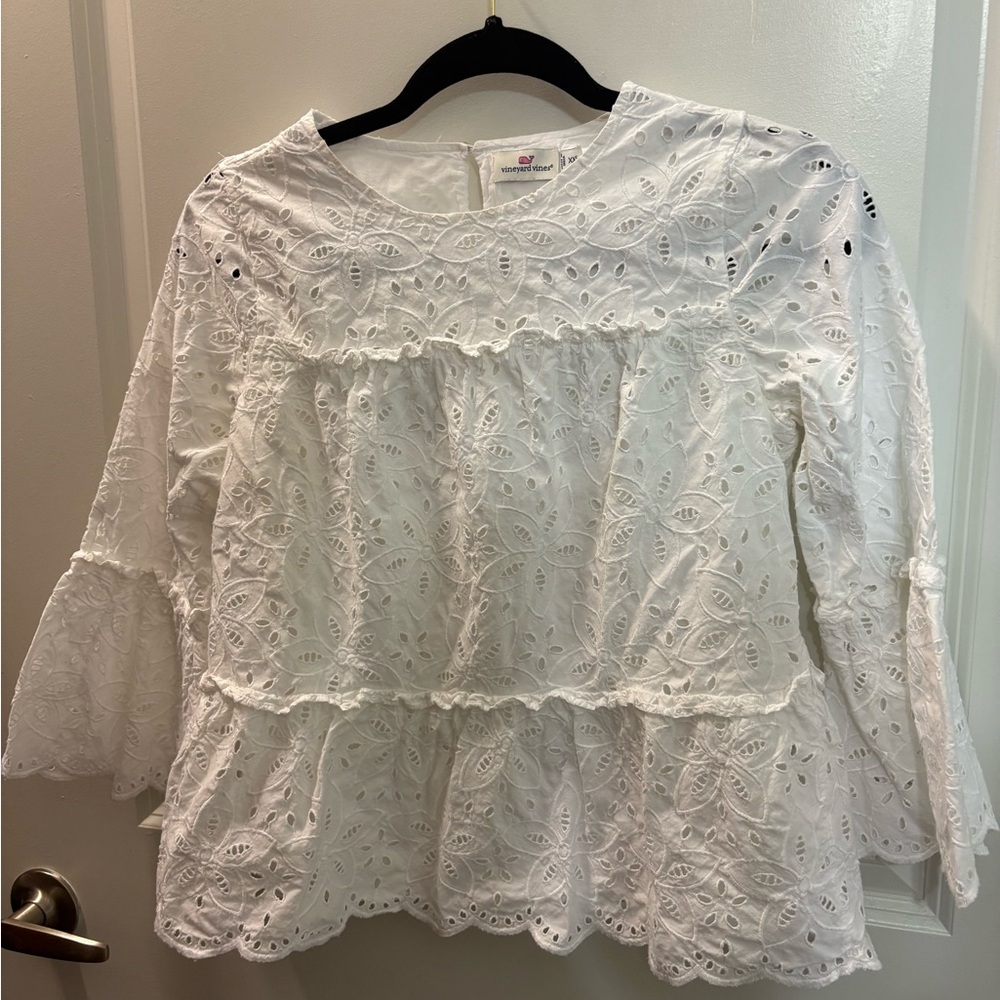 Vineyard Vines White Eyelet Blouse